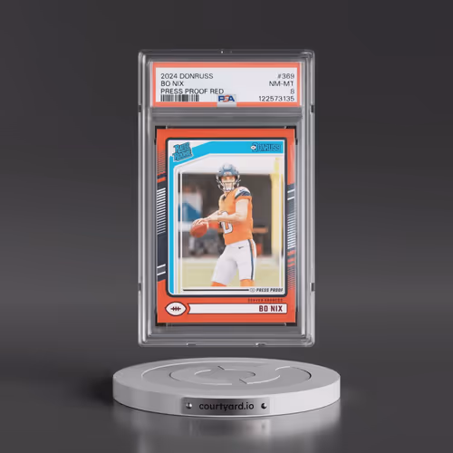 2024 Panini Donruss #369 Bo Nix - Press Proof Red (PSA 8 NM-MT)