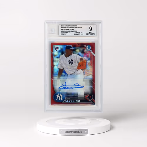 2016 Bowman Chrome National Convention Autograph Red Refractors #BNALS Luis Severino (BGS 9 MINT)