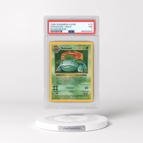 1999 Pokémon Game #15 Venusaur - Holo Shadowless (PSA 7 NM)