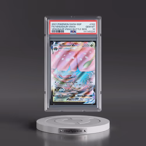 2021 Pokémon Swsh Black Star Promo #102 Venusaur Vmax - Full Art Venusaur Vmax Battle Box (PSA 10 GE