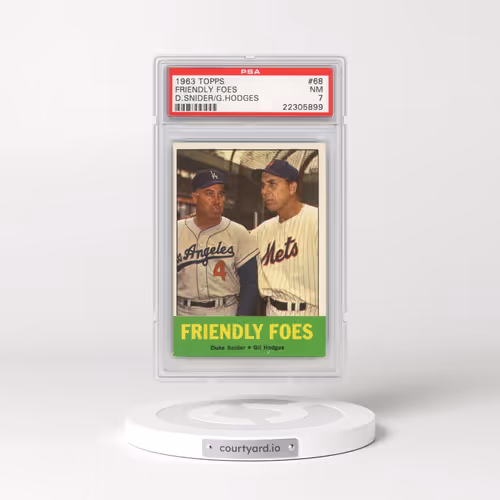 1963 Topps #68 Friendly Foes - D.Snider/G.Hodges (PSA 7 NM)