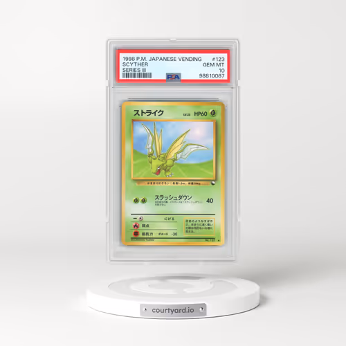 1998 Pokémon Vending #123 Scyther - Series III (PSA 10 GEM MINT)