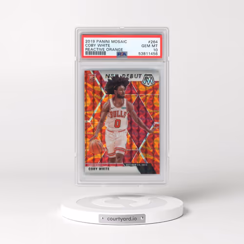 2019 Panini Mosaic #264 Coby White - Reactive Orange (PSA 10 GEM MINT)