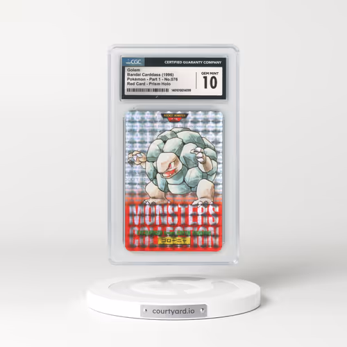 1996 Japanese Bandai Carddass #76 Golem - Full Art Holo Red Card (CGC 10 GEM MINT)