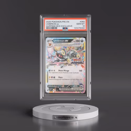 2025 Pokémon Pre EN-Prismatic Evolutions #060 Umbreon EX - Holo Surprise Box Exclusive (PSA 10 GEM M