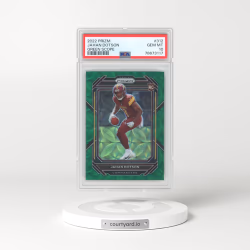 2022 Panini Prizm #312 Jahan Dotson - Green Scope (PSA 10 GEM MINT)