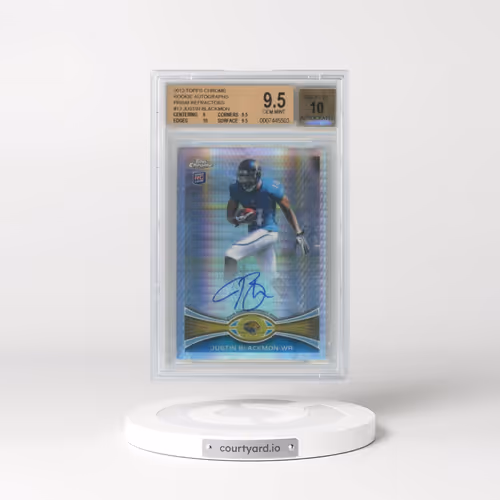 2012 Topps Chrome Rookie Autographs Prism Refractors #13 Justin Blackmon (BGS 9.5 GEM MINT)
