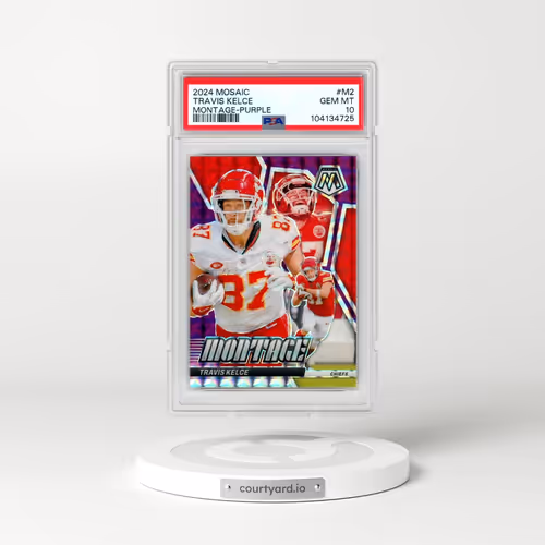 2024 Panini Mosaic Montage #M2 Travis Kelce - Purple (PSA 10 GEM MINT)