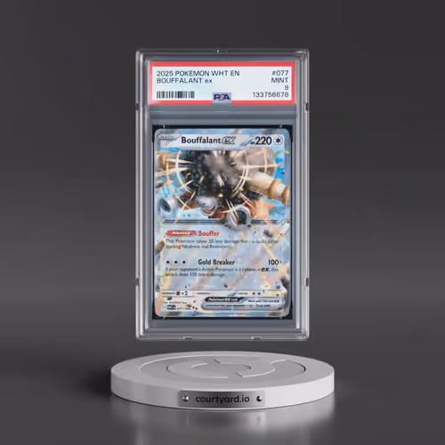 2025 Pokémon Wht EN-White Flare #077 Bouffalant EX - Holo (PSA 9 MINT)
