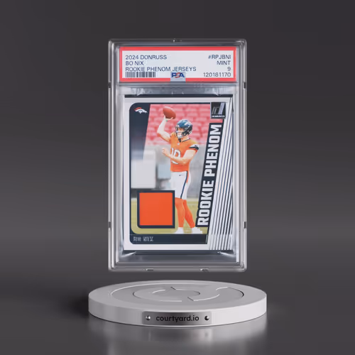 2024 Panini Donruss Rookie Phenom Jerseys #RPJBNI Bo Nix (PSA 9 MINT)
