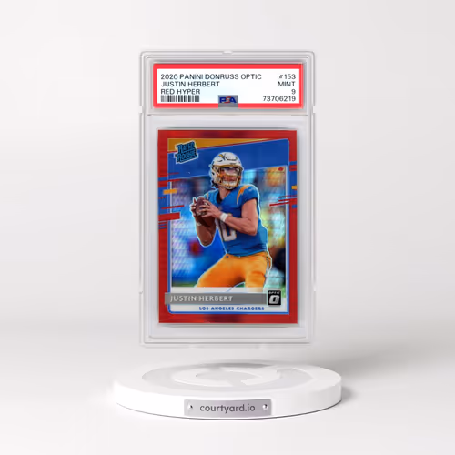 2020 Panini Donruss Optic #153 Justin Herbert - Red Hyper (PSA 9 MINT)