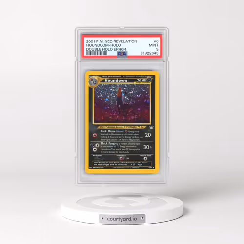 2001 Pokémon Neo Revelation #8 Houndoom - Double Holo Error (PSA 9 MINT)