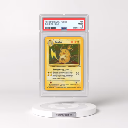 1999 Pokémon Fossil #14 Raichu - Holo (PSA 9 MINT)