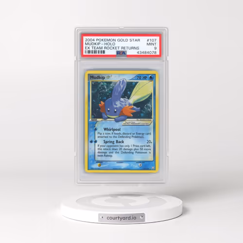 2004 Pokémon EX Team Rocket Returns #107 Mudkip - Holo Gold Star (PSA 9 MINT)