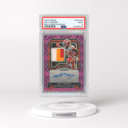 2022 Panini Prizm Rookie Patch Autographs #RPASM Skyy Moore - Purple Power (PSA 9 MINT)