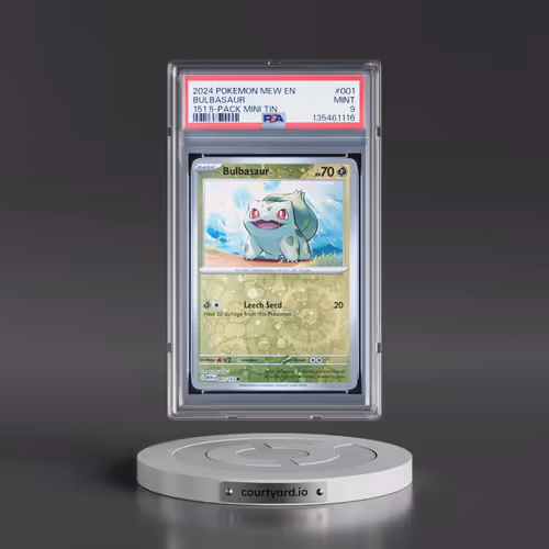 2024 Pokémon Mew EN-151 #001 Bulbasaur - 151 5-Pack Mini Tins (PSA 9 MINT)