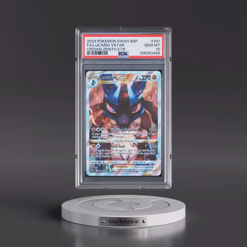 2023 Pokémon Swsh Black Star Promo #291 Lucario Vstar - Full Art Crown Zenith Elite Trainer Box (PSA