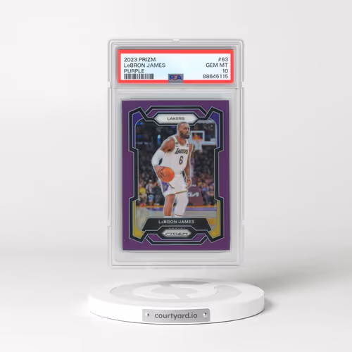 2023 Panini Prizm #63 LeBron James - Purple Prizm (PSA 10 GEM MINT)