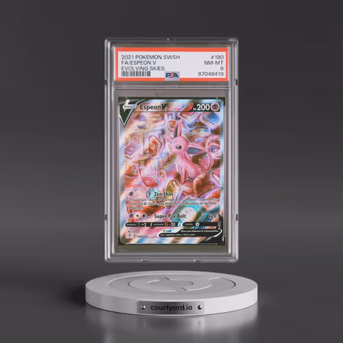 2021 Pokémon Sword & Shield Evolving Skies #180 Espeon V - Holo Full Art (PSA 8 NM-MT)