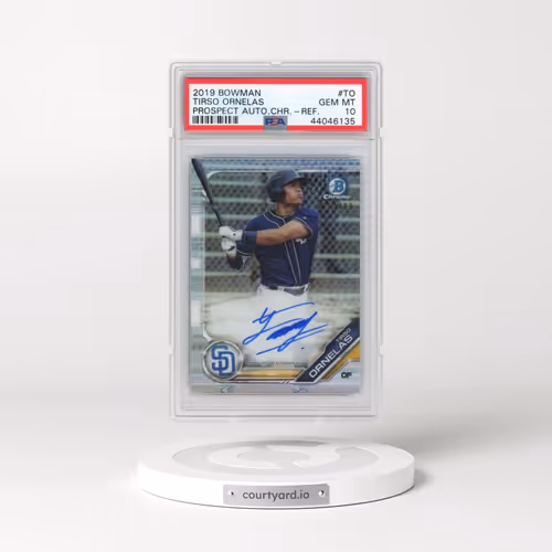 2019 Bowman Prospect Autographs Chrome #TO Tirso Ornelas - Refractor (PSA 10 GEM MINT)