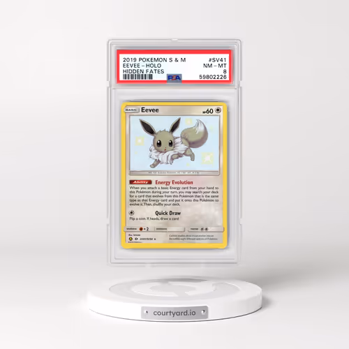 2019 Pokémon Sun & Moon Hidden Fates #SV41 Eevee - Holo (PSA 8 NM-MT)