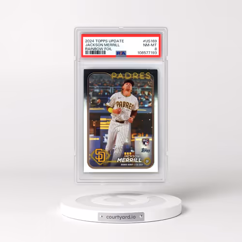 2024 Topps Update #US169 Jackson Merrill - Rainbow Foil (PSA 8 NM-MT)