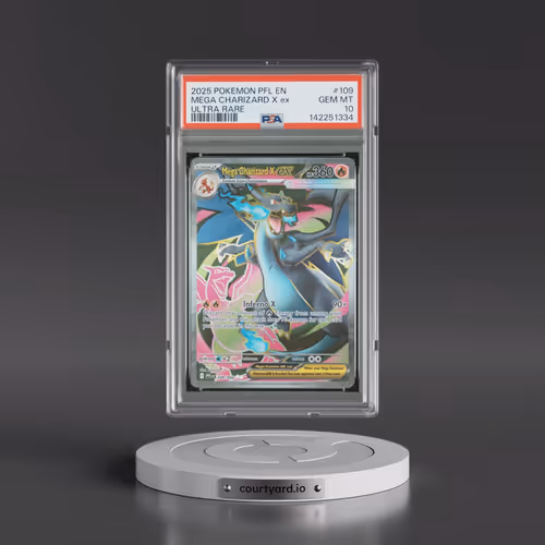 2025 Pokémon Pfl EN-Phantasmal Flames #109 Mega Charizard X EX - Holo Ultra Rare (PSA 10 GEM MINT)