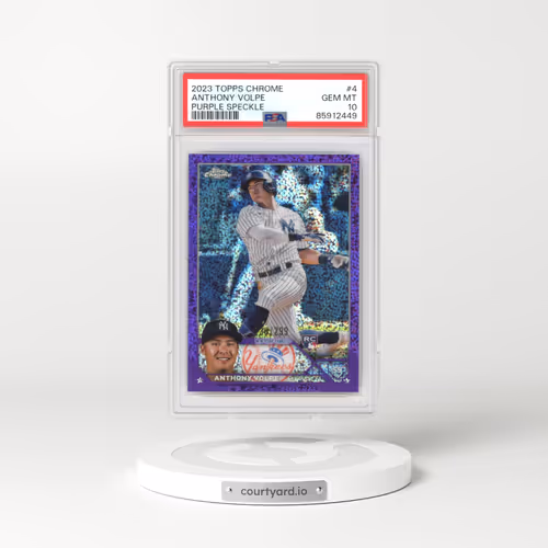 2023 Topps Chrome #4 Anthony Volpe - Purple Speckle Refractor (PSA 10 GEM MINT)