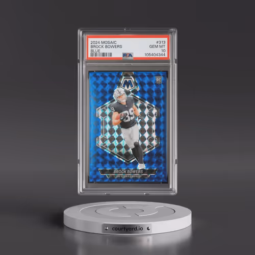 2024 Panini Mosaic #313 Brock Bowers - Blue (PSA 10 GEM MINT)