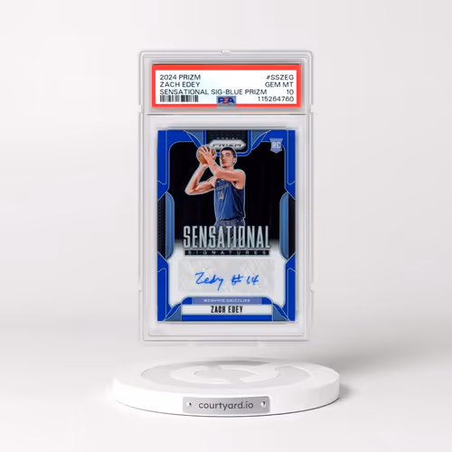 2024 Panini Prizm Sensational Signatures #SSZEG Zach Edey - Blue Prizm (PSA 10 GEM MINT)
