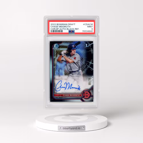 2022 Bowman Draft Chrome Draft Pick Autographs #CDACM Chase Meidroth - Black Refractor (PSA 9 MINT)