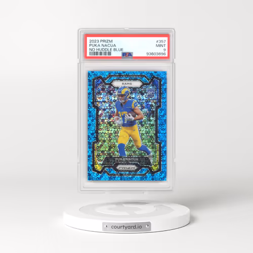 2023 Panini Prizm #357 Puka Nacua - No Huddle Blue (PSA 9 MINT)