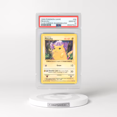 1999 Pokémon Game #58 Pikachu - Shadowless Yellow Cheeks (PSA 10 GEM MINT)