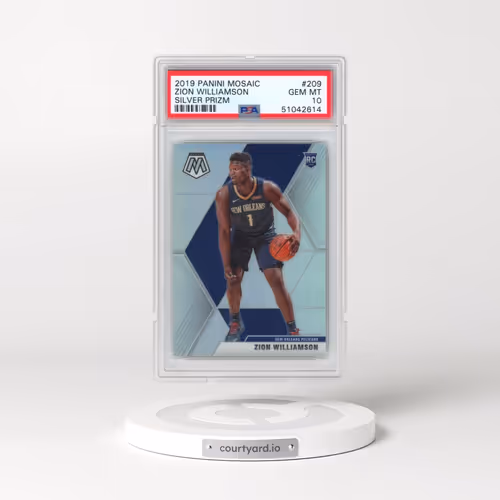2019 Panini Mosaic #209 Zion Williamson - Silver Prizm (PSA 10 GEM MINT)