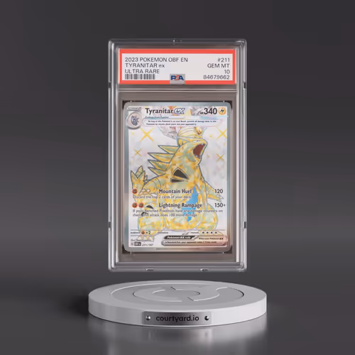 2023 Pokémon Obf EN-Obsidian Flames #211 Tyranitar EX - Holo Ultra Rare (PSA 10 GEM MINT)