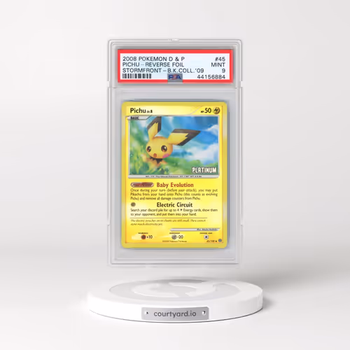 2008 Pokémon Diamond & Pearl Stormfront #45 Pichu - Reverse Foil Burger King Collection 2009 (PSA 9