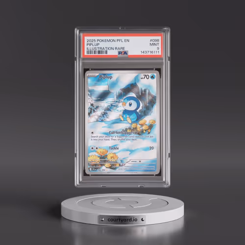 2025 Pokémon Pfl EN-Phantasmal Flames #098 Piplup - Illustration Rare (PSA 9 MINT)