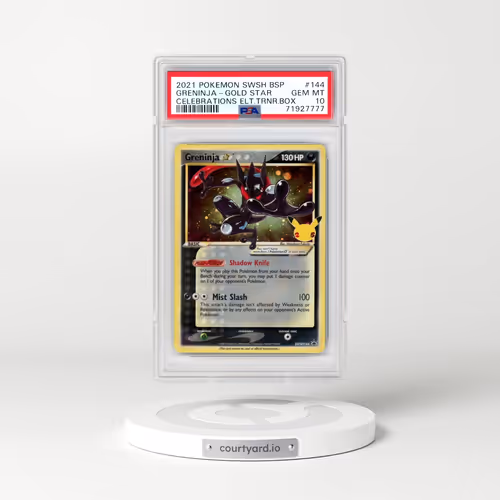 2021 Pokémon Swsh Black Star Promo #144 Greninja-Gold Star - Celebrations Elite Trainer Box (PSA 10