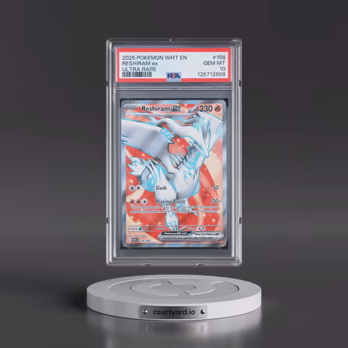 2025 Pokémon Wht EN-White Flare #158 Reshiram EX - Holo Ultra Rare (PSA 10 GEM MINT)
