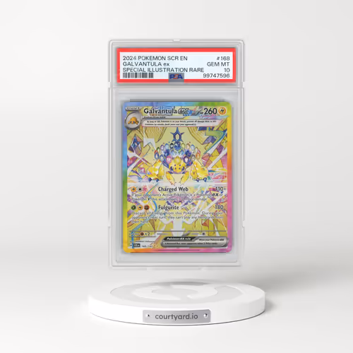 2024 Pokémon Scr EN-Stellar Crown #168 Galvantula EX - Holo Special Illustration Rare (PSA 10 GEM MINT)