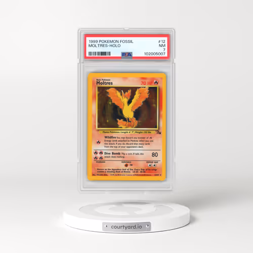 1999 Pokémon Fossil #12 Moltres - Holo (PSA 7 NM)