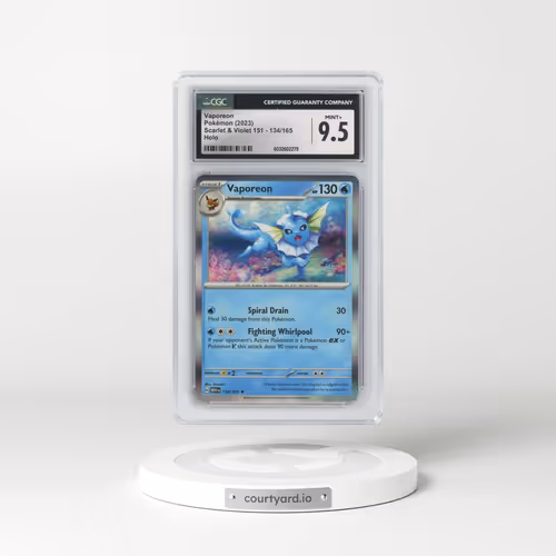 2023 Scarlet & Violet 151 - MEW EN #134/165 Vaporeon - Holo (CGC 9.5 MINT+)