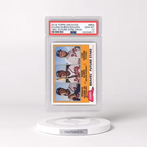 2018 Topps Archives 1981 Topps Future Stars Trios #BRA Luiz Gohara/Ozzie Albies/Ronald Acuna Jr. (PS