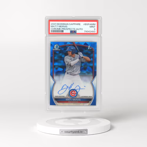2023 Bowman Sapphire Edition Chrome Prospects Autographs #BSPAMM Matt Mervis (PSA 9 MINT)
