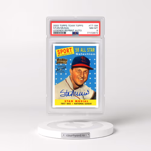 2002 Topps Team Topps Legends Reprint Autograph #TT-SM Stan Musial (PSA 8 NM-MT)