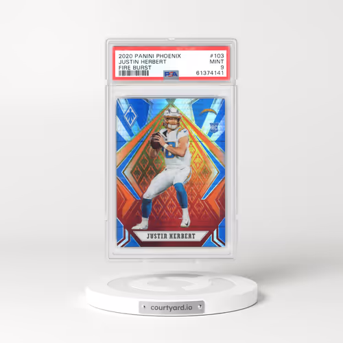 2020 Panini Phoenix #103 Justin Herbert - Fire Burst (PSA 9 MINT)