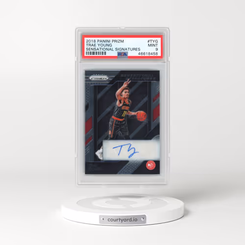2018 Panini Prizm Sensational Signatures #SSTYG Trae Young (PSA 9 MINT)