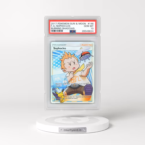 2017 Pokémon Sun & Moon Burning Shadows #146 Sophocles - Full Art (PSA 10 GEM MINT)