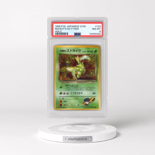 1998 Pokémon Gym #123 Rocket's Scyther - Holo (PSA 8 NM-MT)