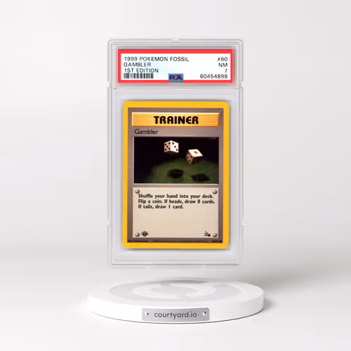 1999 Pokémon Fossil #60 Gambler - 1st Edition (PSA 7 NM)